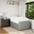 Cama box spring con colchón terciopelo gris claro 100x200