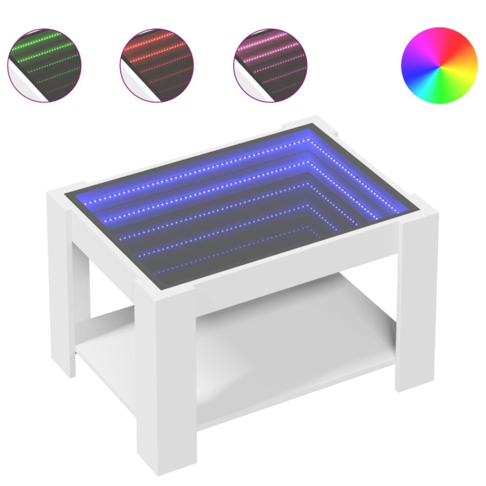 Mesa de centro madera de ingeniería blanco 73x53x45