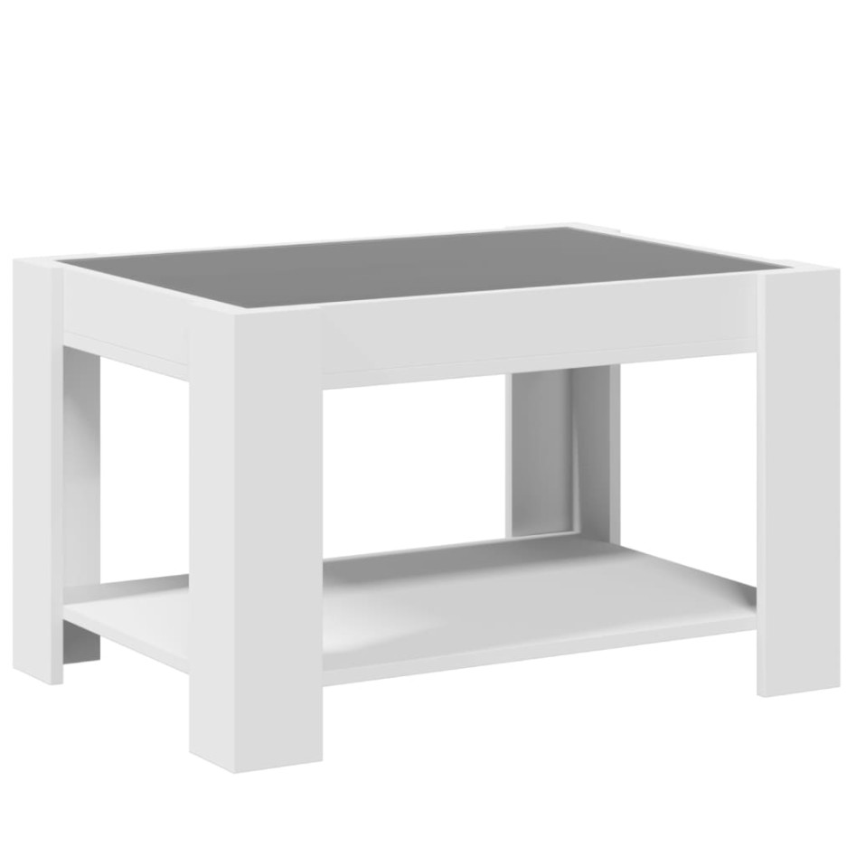 Mesa de centro madera de ingeniería blanco 73x53x45