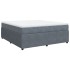 Cama box spring con colchón terciopelo gris oscuro 180x200