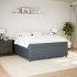 Cama box spring con colchón terciopelo gris oscuro 180x200