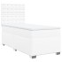 Cama box spring con colchón cuero sintético blanco 90x190