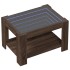 Mesa de centro y LED madera ingeniería marrón roble 73x53x45