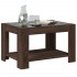Mesa de centro y LED madera ingeniería marrón roble 73x53x45