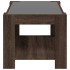 Mesa de centro y LED madera ingeniería marrón roble 73x53x45