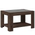 Mesa de centro y LED madera ingeniería marrón roble 73x53x45