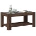 Mesa de centro y LED madera ingeniería marrón roble 93x53x45