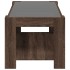 Mesa de centro y LED madera ingeniería marrón roble 93x53x45