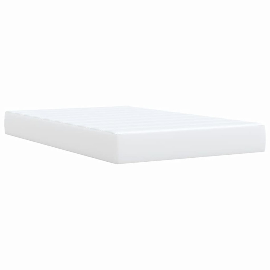 Cama box spring con colchón cuero sintético blanco 120x190