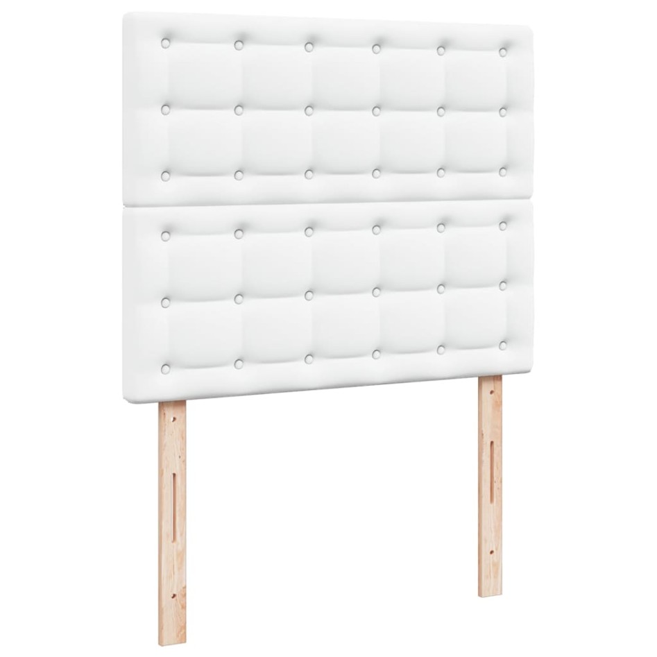 Cama box spring con colchón cuero sintético blanco 120x190