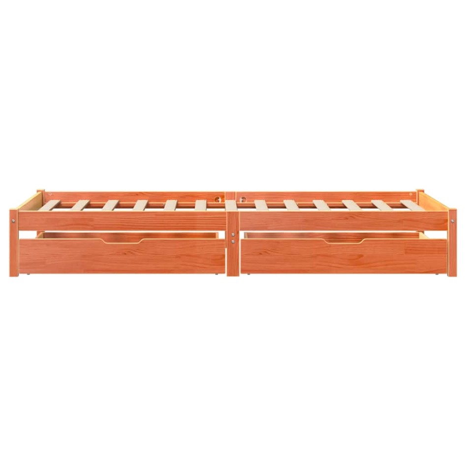 Estructura de cama sin colchón madera de pino marrón 90x200