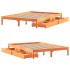 Cama sin colchón madera maciza de pino marrón cera 120x200