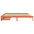 Cama sin colchón madera maciza de pino marrón cera 200x200