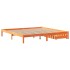 Cama sin colchón madera maciza de pino marrón cera 200x200