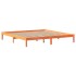 Cama sin colchón madera maciza de pino marrón cera 200x200