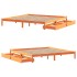 Cama sin colchón madera maciza de pino marrón cera 200x200