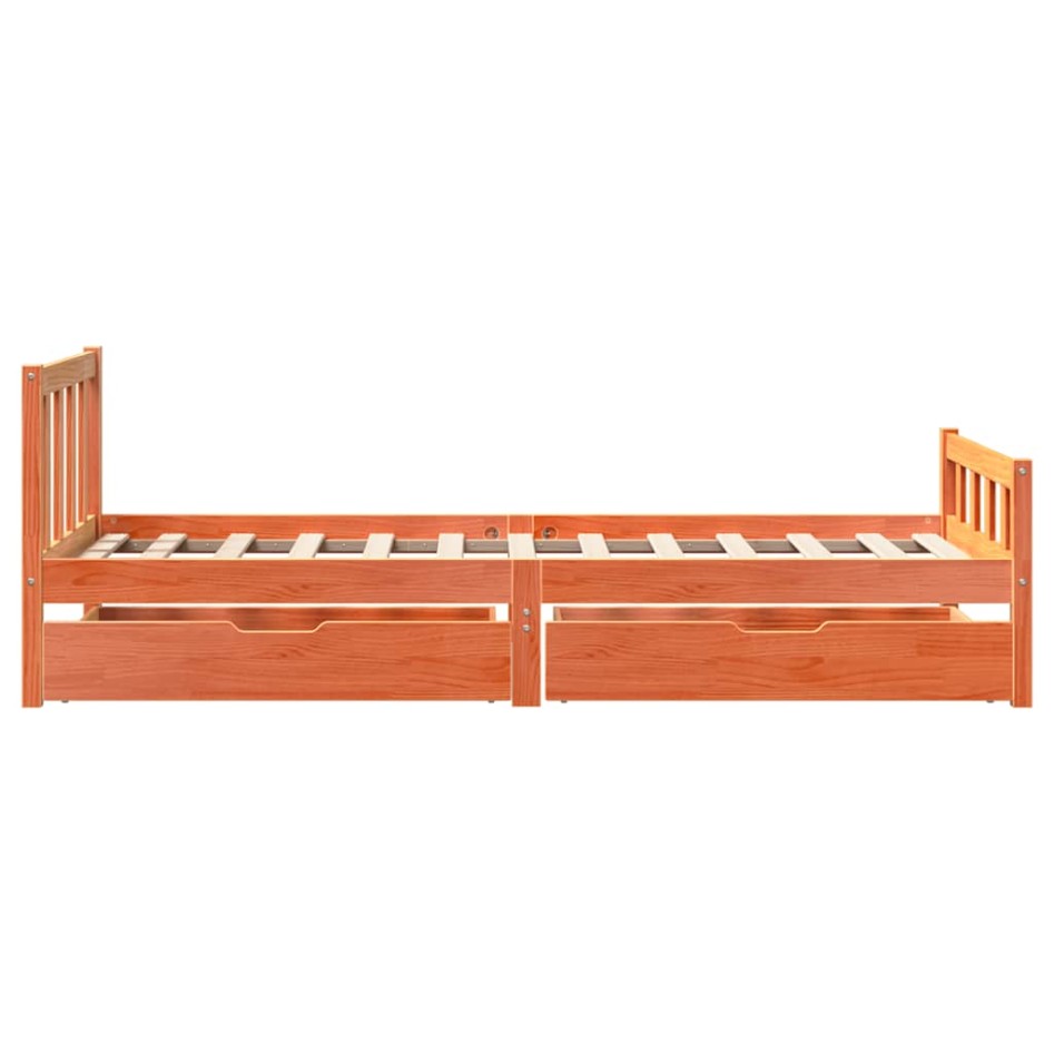 Estructura de cama sin colchón madera maciza marrón 75x190