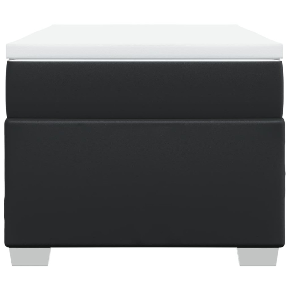 Cama box spring con colchón cuero sintético negro 80x200