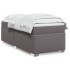 Cama box spring con colchón cuero sintético gris 90x190