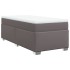 Cama box spring con colchón cuero sintético gris 90x190