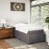 Cama box spring con colchón cuero sintético gris 90x190