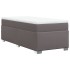 Cama box spring con colchón cuero sintético gris 90x190