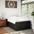 Cama box spring con colchón cuero sintético negro 120x190