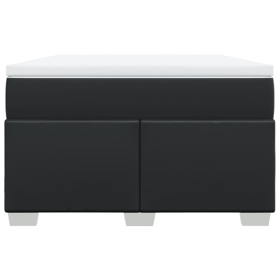 Cama box spring con colchón cuero sintético negro 120x190
