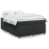 Cama box spring con colchón cuero sintético negro 160x200