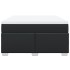 Cama box spring con colchón cuero sintético negro 160x200