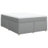 Cama box spring con colchón tela gris claro 140x190