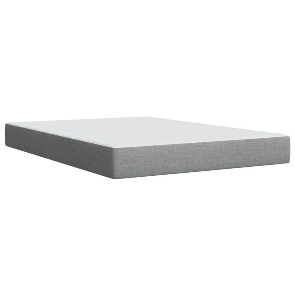 Cama box spring con colchón tela gris claro 140x190