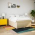 Cama box spring con colchón tela color crema 140x190