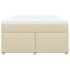 Cama box spring con colchón tela color crema 140x190