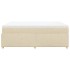 Cama box spring con colchón tela color crema 140x190
