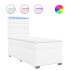 Cama box spring con colchón cuero sintético blanco 80x200