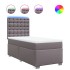 Cama box spring con colchón cuero sintético gris 90x190