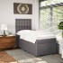 Cama box spring con colchón cuero sintético gris 90x190