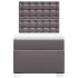 Cama box spring con colchón cuero sintético gris 90x190