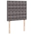 Cama box spring con colchón cuero sintético gris 90x190