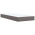 Cama box spring con colchón cuero sintético gris 90x190