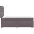 Cama box spring con colchón cuero sintético gris 90x190