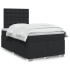 Cama box spring con colchón cuero sintético negro 120x200