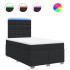 Cama box spring con colchón cuero sintético negro 120x200