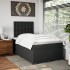 Cama box spring con colchón cuero sintético negro 120x200
