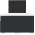 Cama box spring con colchón cuero sintético negro 120x200