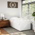 Estructura de cama sin colchón cuero sintético blanco 90x200
