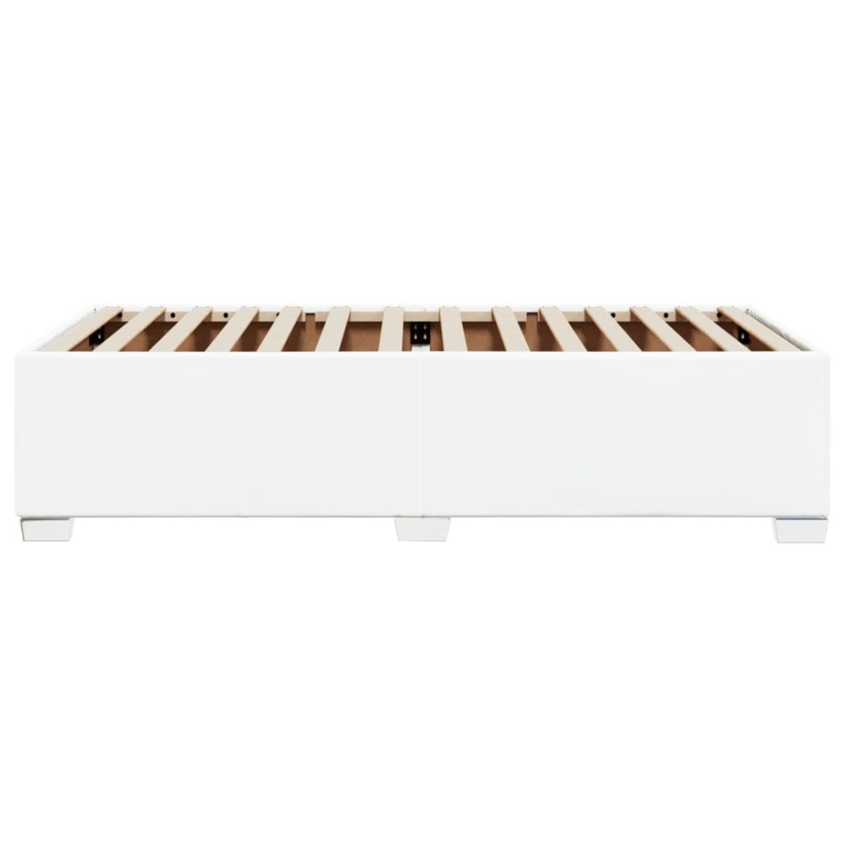 Estructura de cama sin colchón cuero sintético blanco 90x200