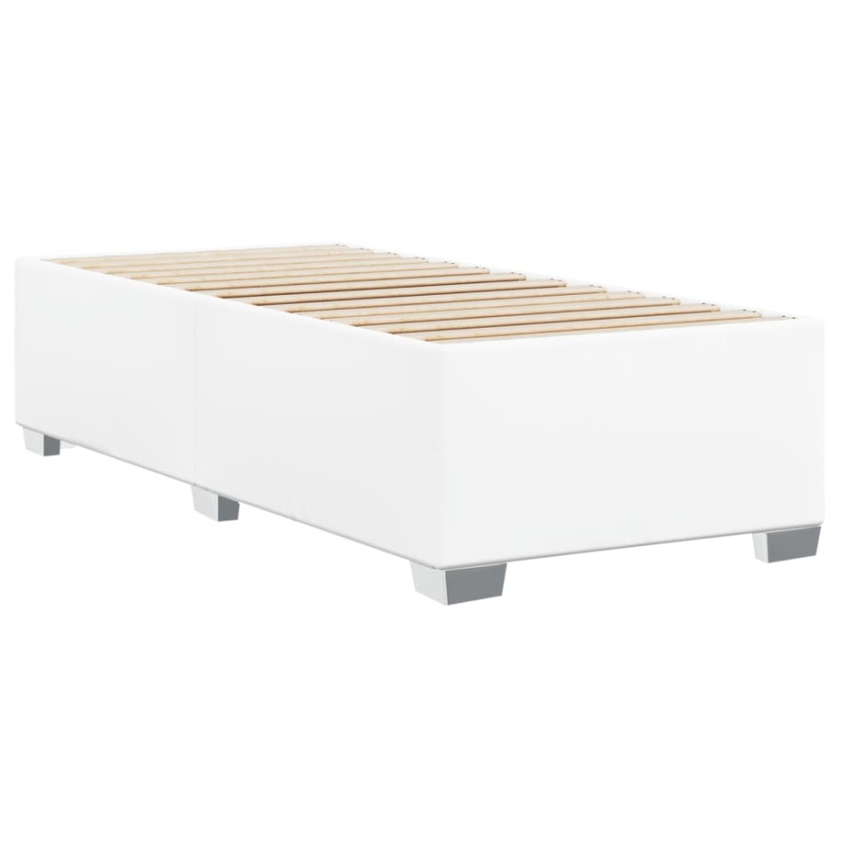 Estructura de cama sin colchón cuero sintético blanco 90x200