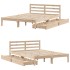 Estructura de cama sin colchón madera maciza de pino 120x190